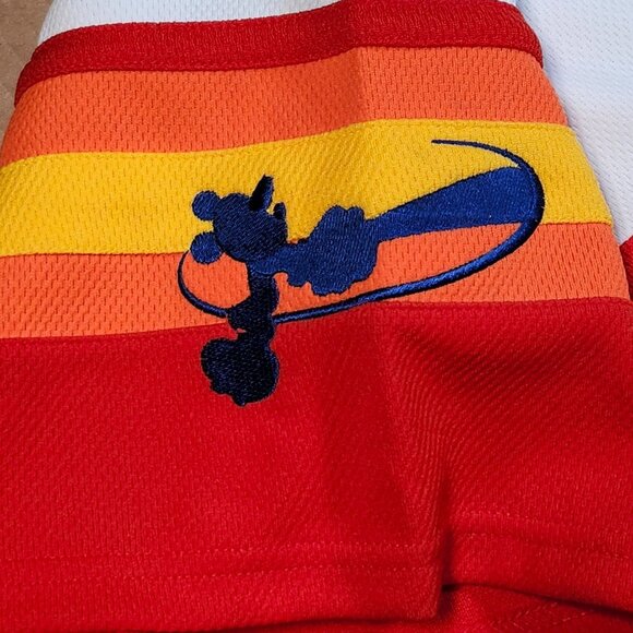 Disneyland Resort Team Mickey Baseball Jersey XL Polyester Orange & White - Picture 7 of 11